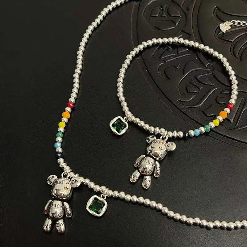 Bransoletka Rainbow Teddy srebro 925