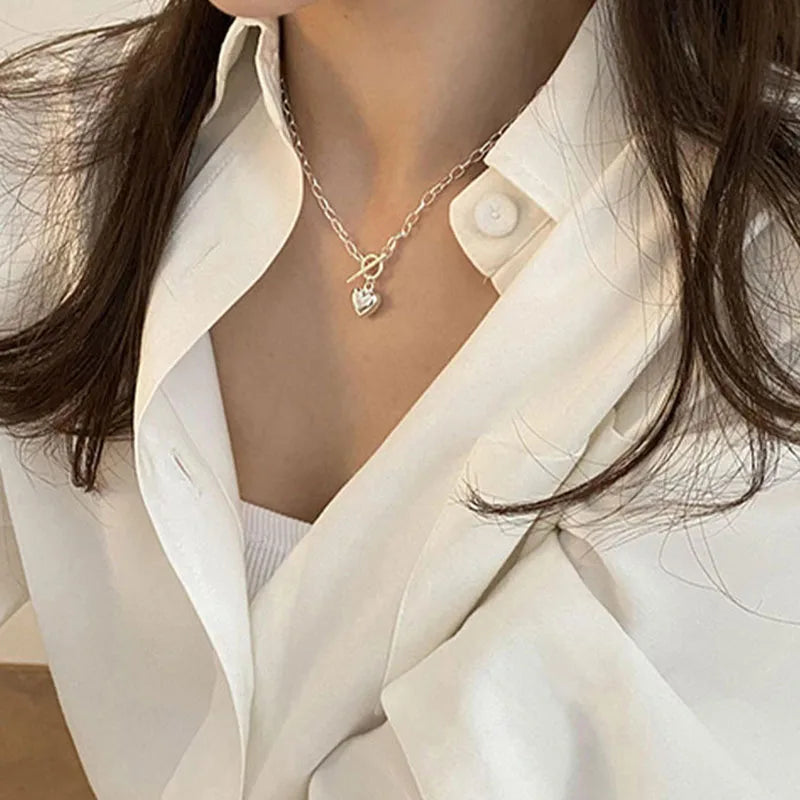 Naszyjnik LOVE Heart ze srebra 925 – elegancki, klasyczny, z cyrkonią