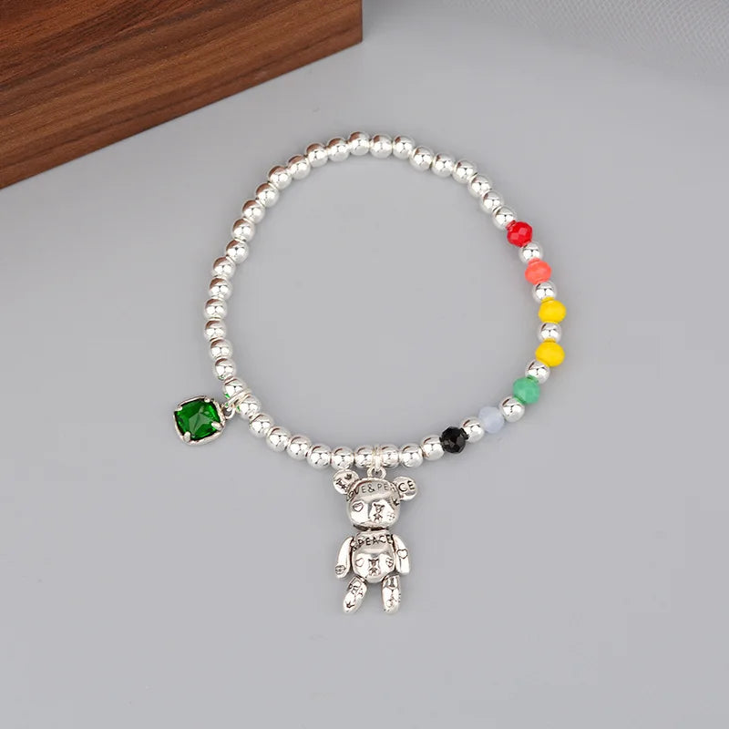 Bransoletka Rainbow Teddy srebro 925