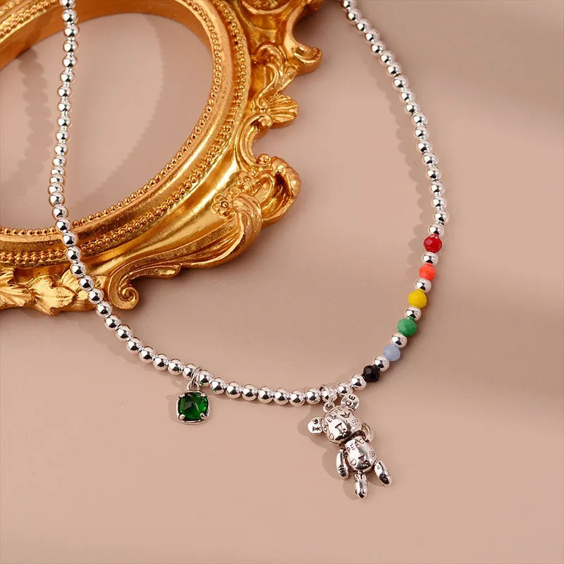 Naszyjnik Rainbow Teddy srebro 925